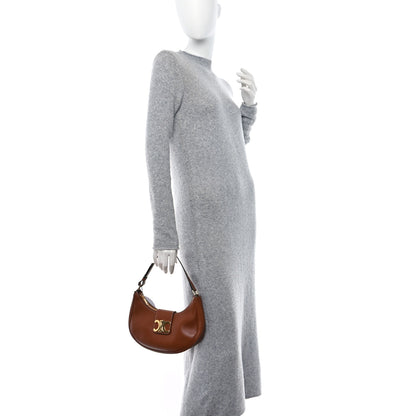 Celine Smooth Calfskin Medium Strap Ava Triomphe Shoulder Bag Tan 2 of 8
