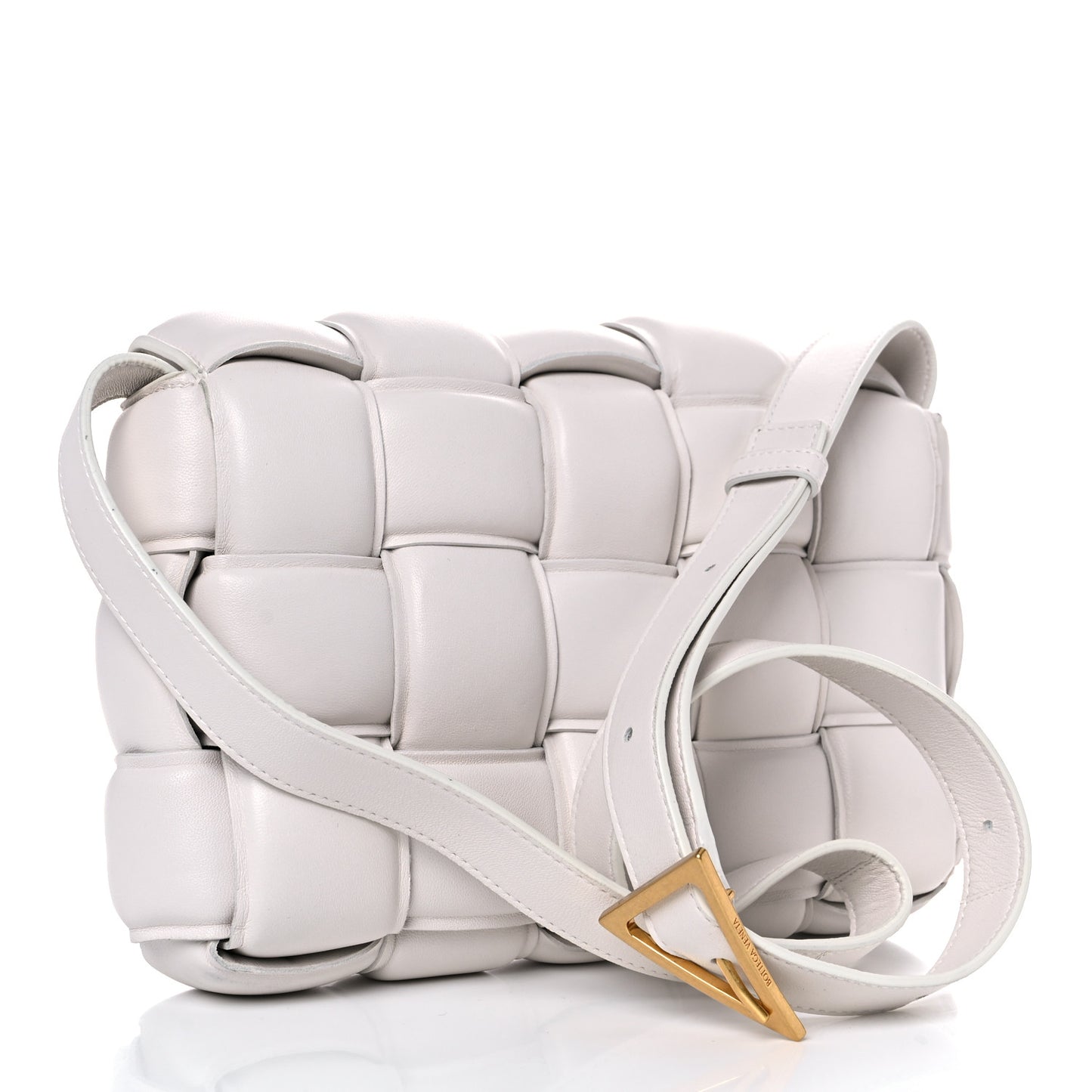 Nappa Maxi Intreccio Padded Cassette Crossbody Bag Chalk