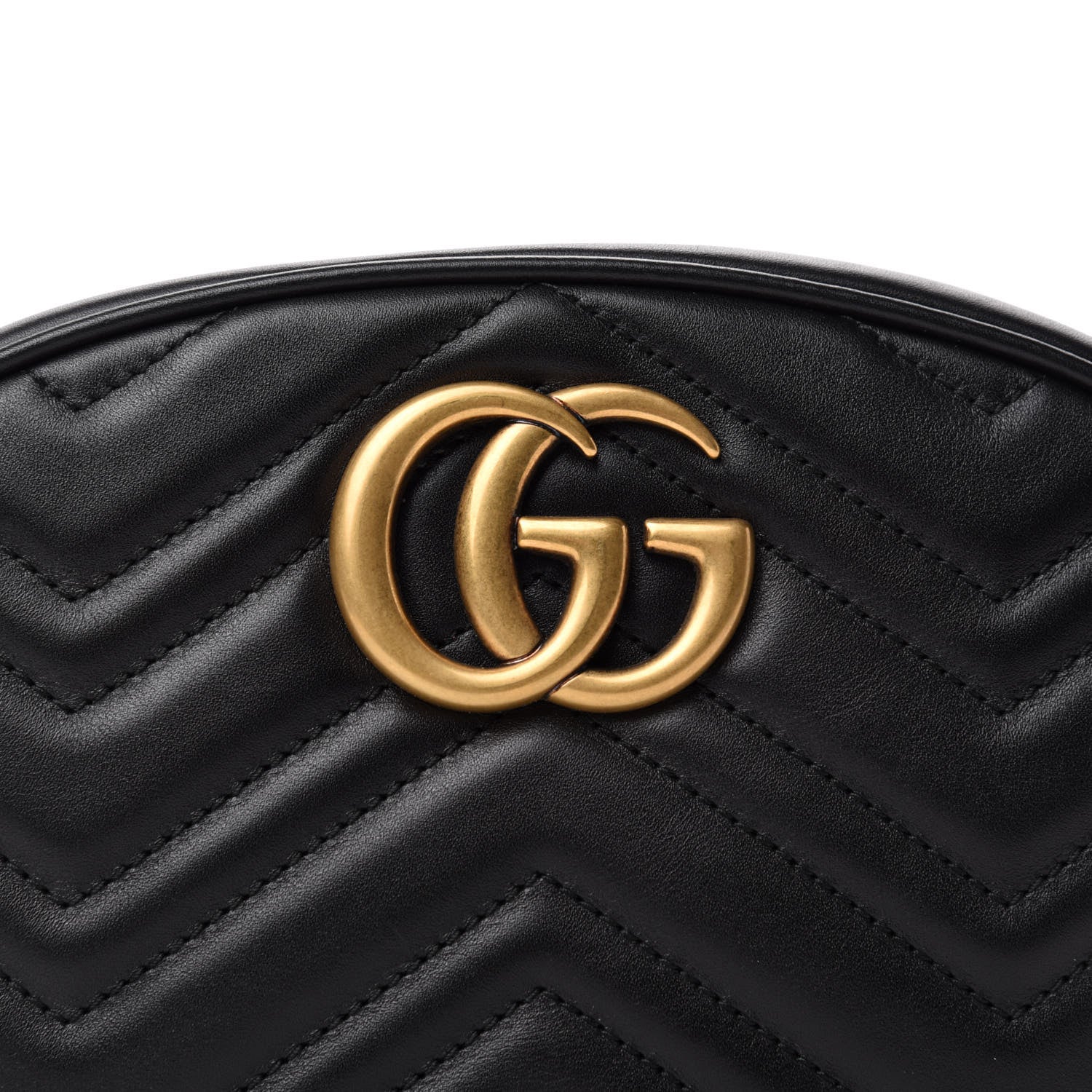 Gucci Calfskin Matelasse GG Marmont Belt Bag 75 30 Black 11 of 11