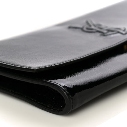 Saint Laurent Textured Patent Monogram Small Belle De Jour Clutch Black 8 of 12