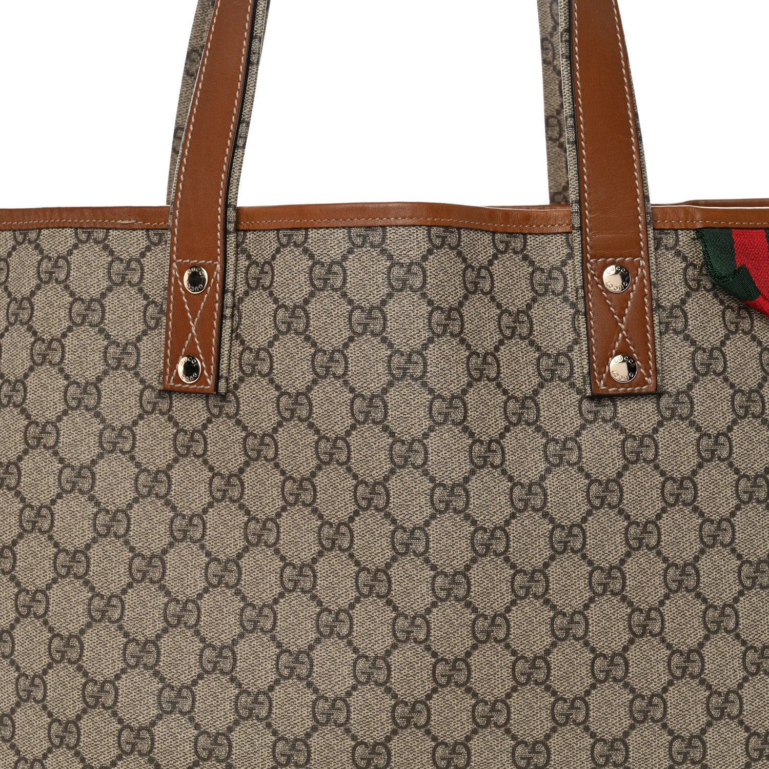 Gucci GG Plus Monogram Medium Signature Web Loop Tote Light Brown 8 of 13