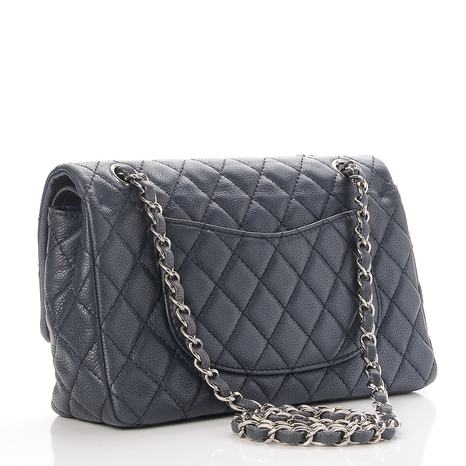 Chanel Caviar Quilted Medium Double Flap Navy 4 of 8