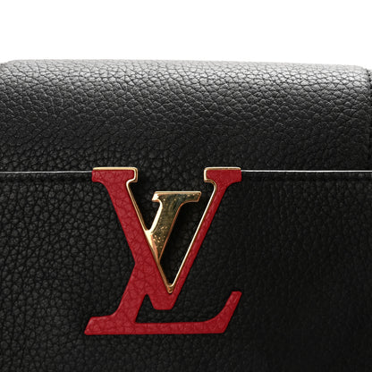 Louis Vuitton Taurillon Capucines MM Black Beige Red 7 of 9