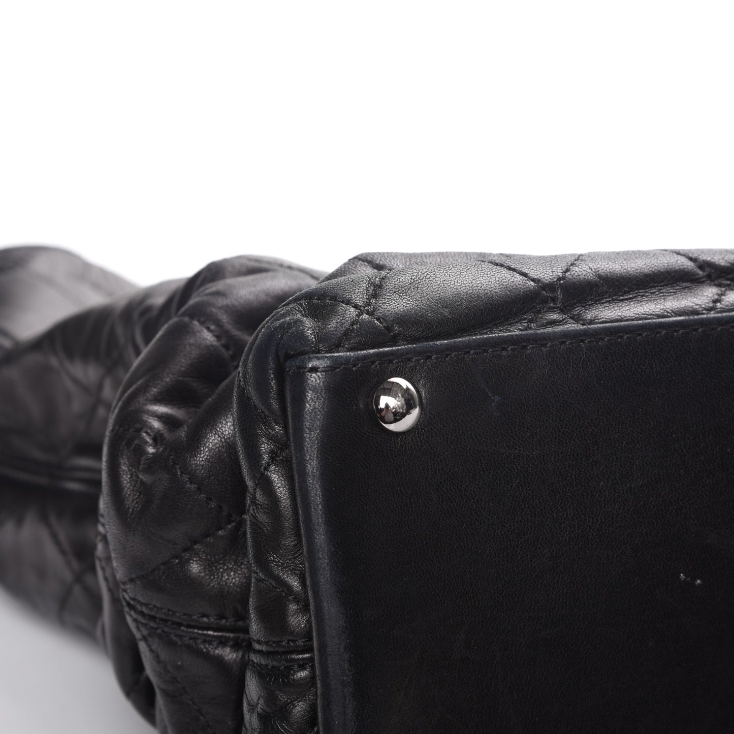Lambskin East West Sharpei Shopping Tote Black