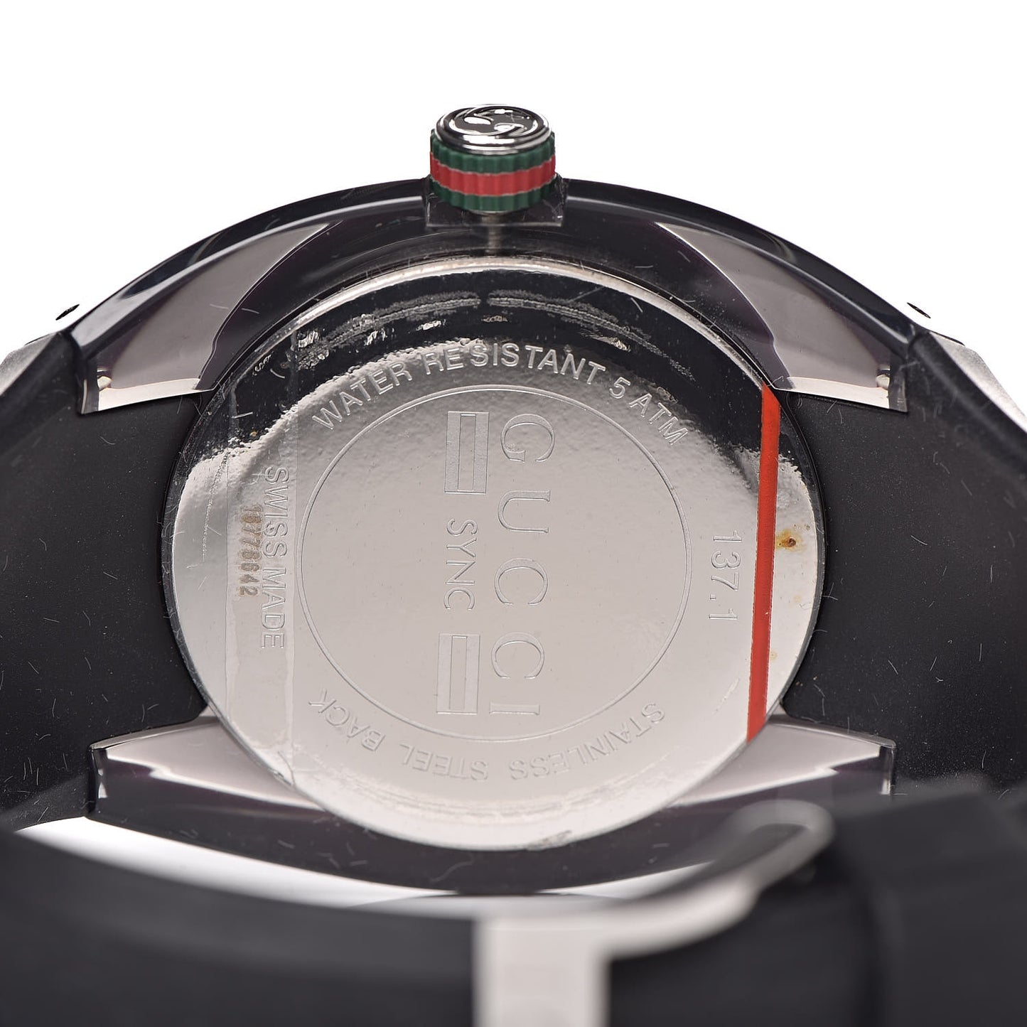 Stainless Steel Rubber 46mm Sync Web Quartz Watch Black