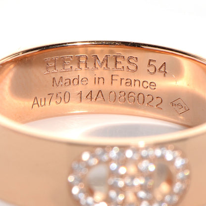 Hermes 18K Yellow Gold Diamond H D'Ancre Ring PM 54 7 4 of 5