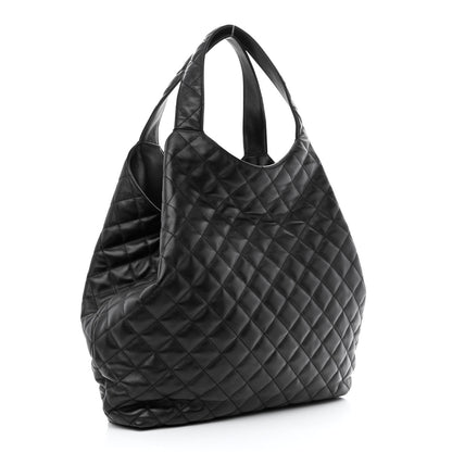 Saint Laurent Lambskin Quilted Maxi Icare Shopping Tote Black 5 of 13