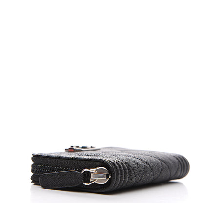 Chanel Caviar Quilted Boy Zip Around Coin Purse Wallet Black 3 of 7