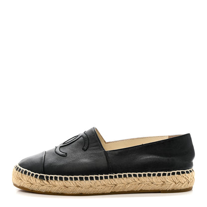 Chanel Lambskin CC Espadrilles 36 Black 1 of 13