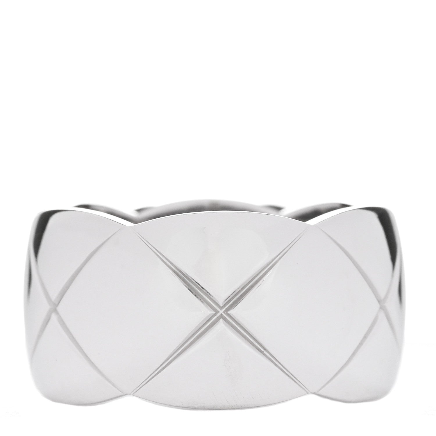 Chanel 18K White Gold Large Coco Crush Ring 52 6 1 of 5