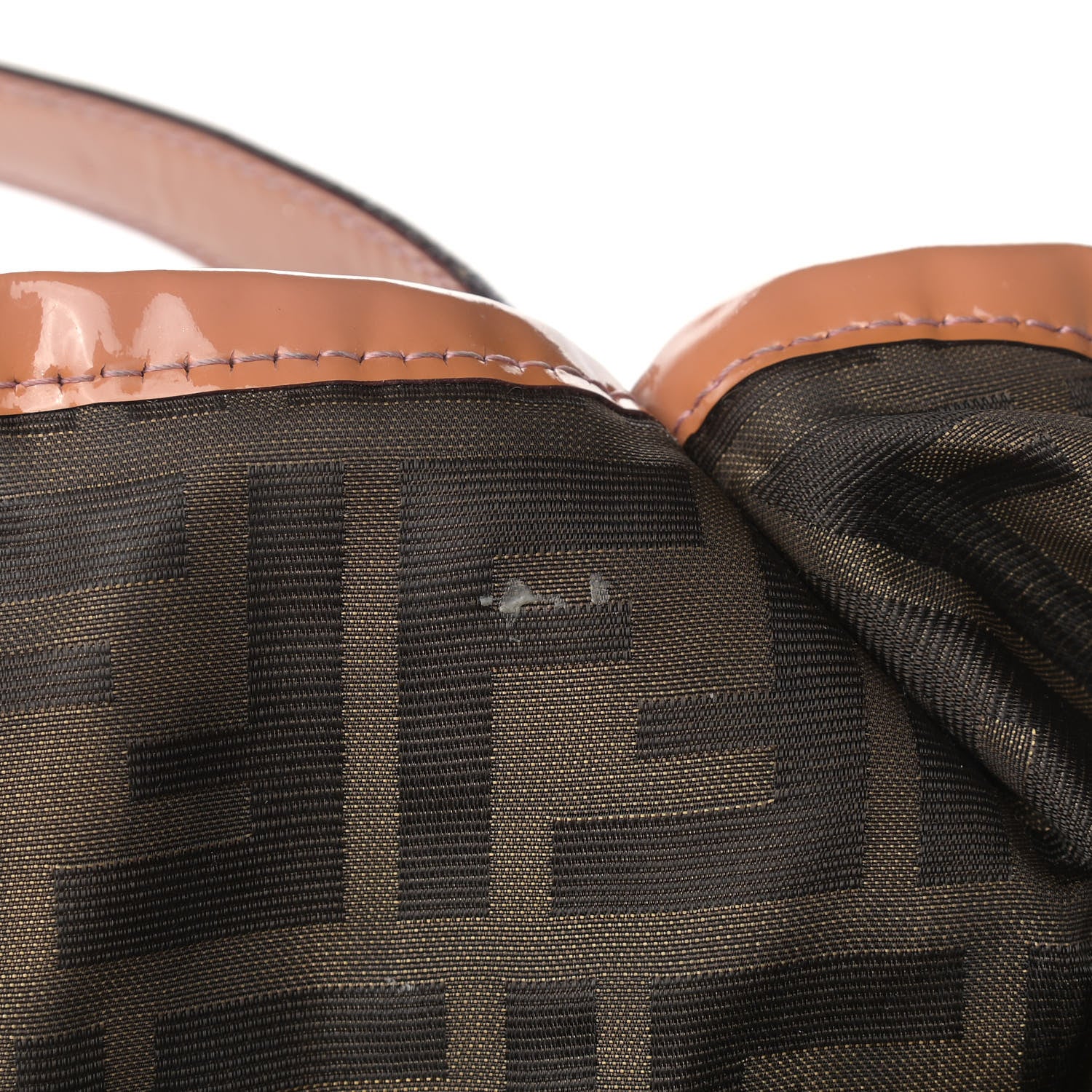 Fendi Nylon Patent Zucca Large Chef Shopper Tote Tobacco Pink 12 of 15