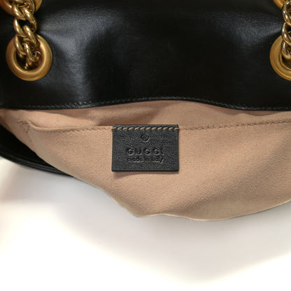 Gucci Calfskin Matelasse Mini GG Marmont Shoulder Bag Black 6 of 17