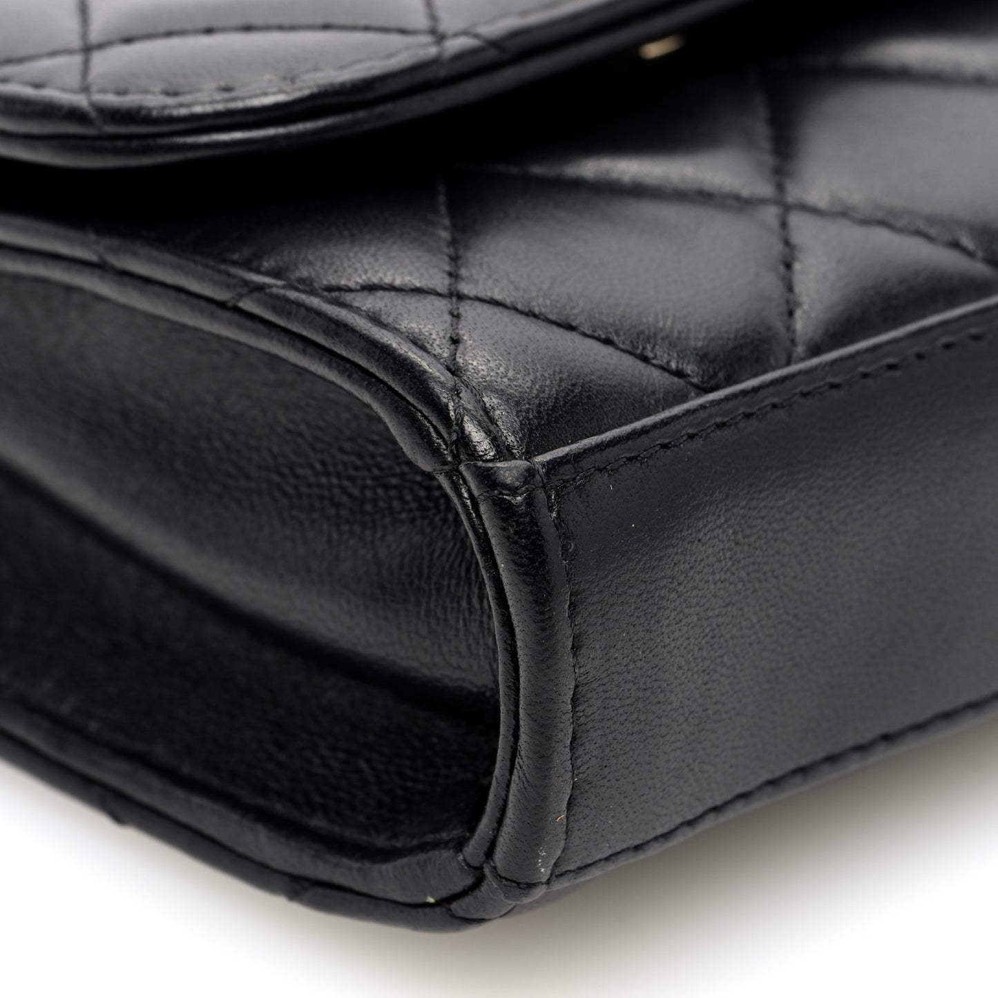 Lambskin Quilted Mini Trendy CC Clutch With Chain Black
