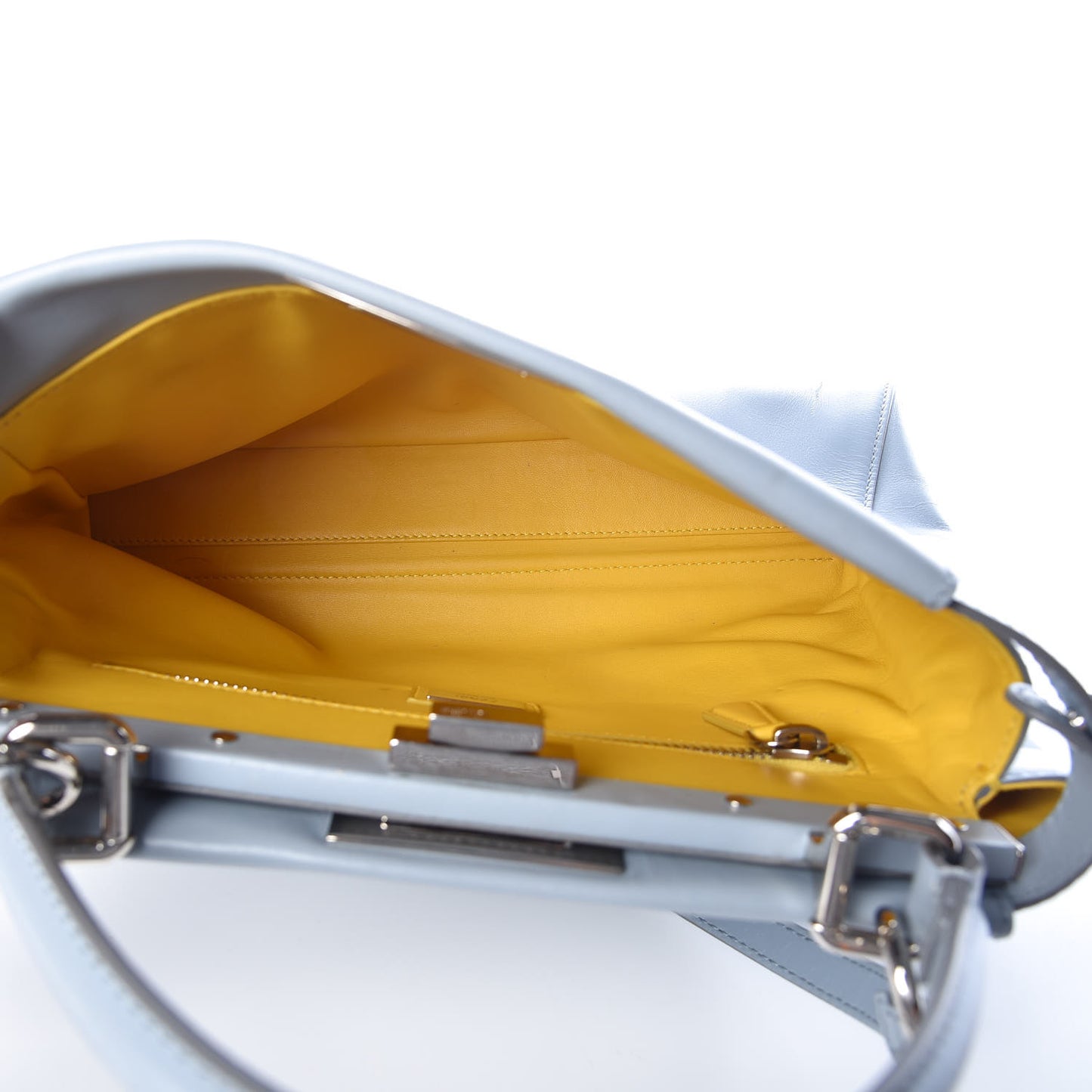 Vitello Morgan Shiny Nappa Medium Peekaboo Iconic Satchel Polvere Sunflower