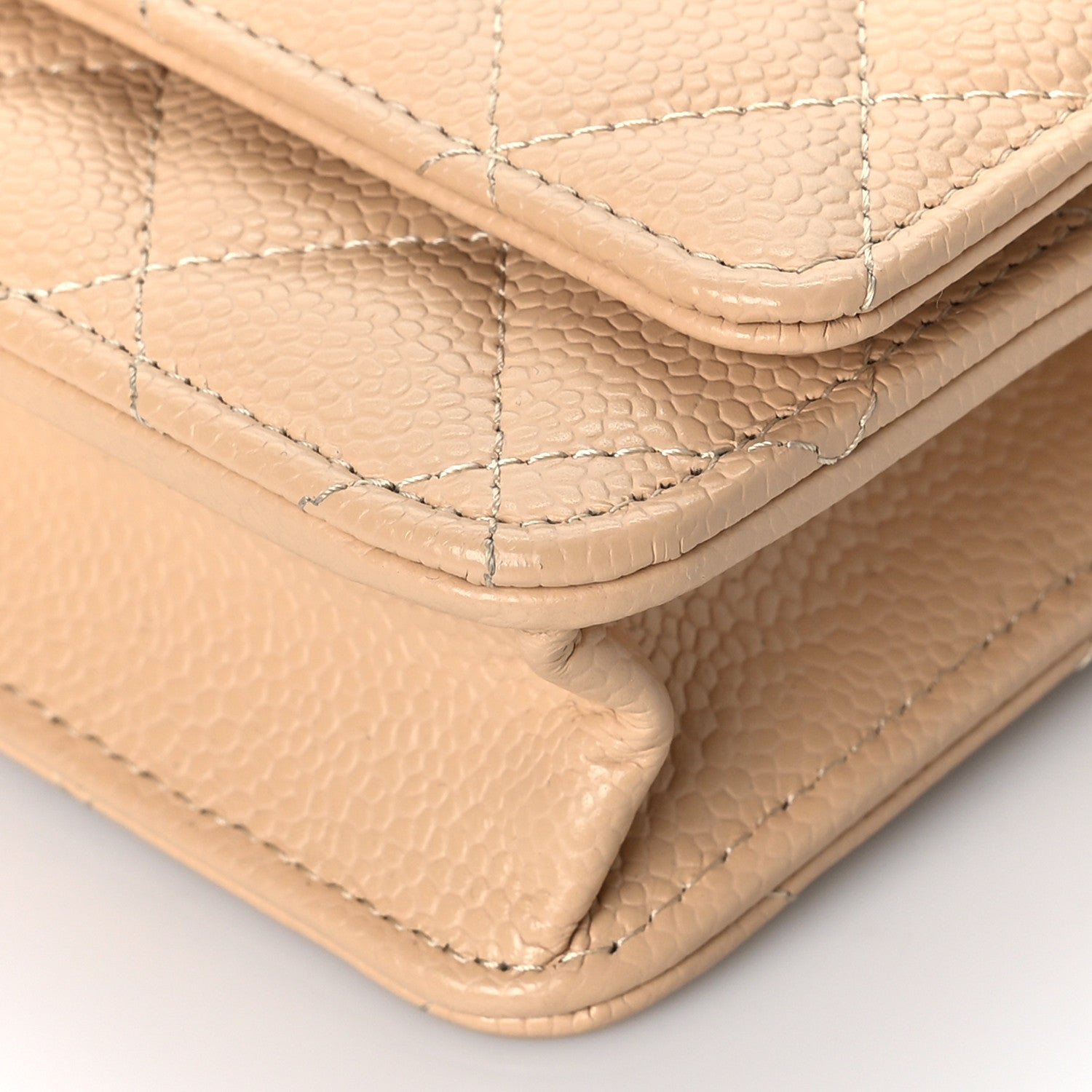 Chanel Caviar Quilted Wallet On Chain WOC Beige 10 of 11