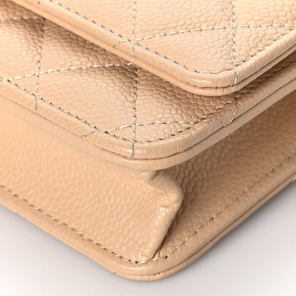 Chanel Caviar Quilted Wallet On Chain WOC Beige 10 of 11