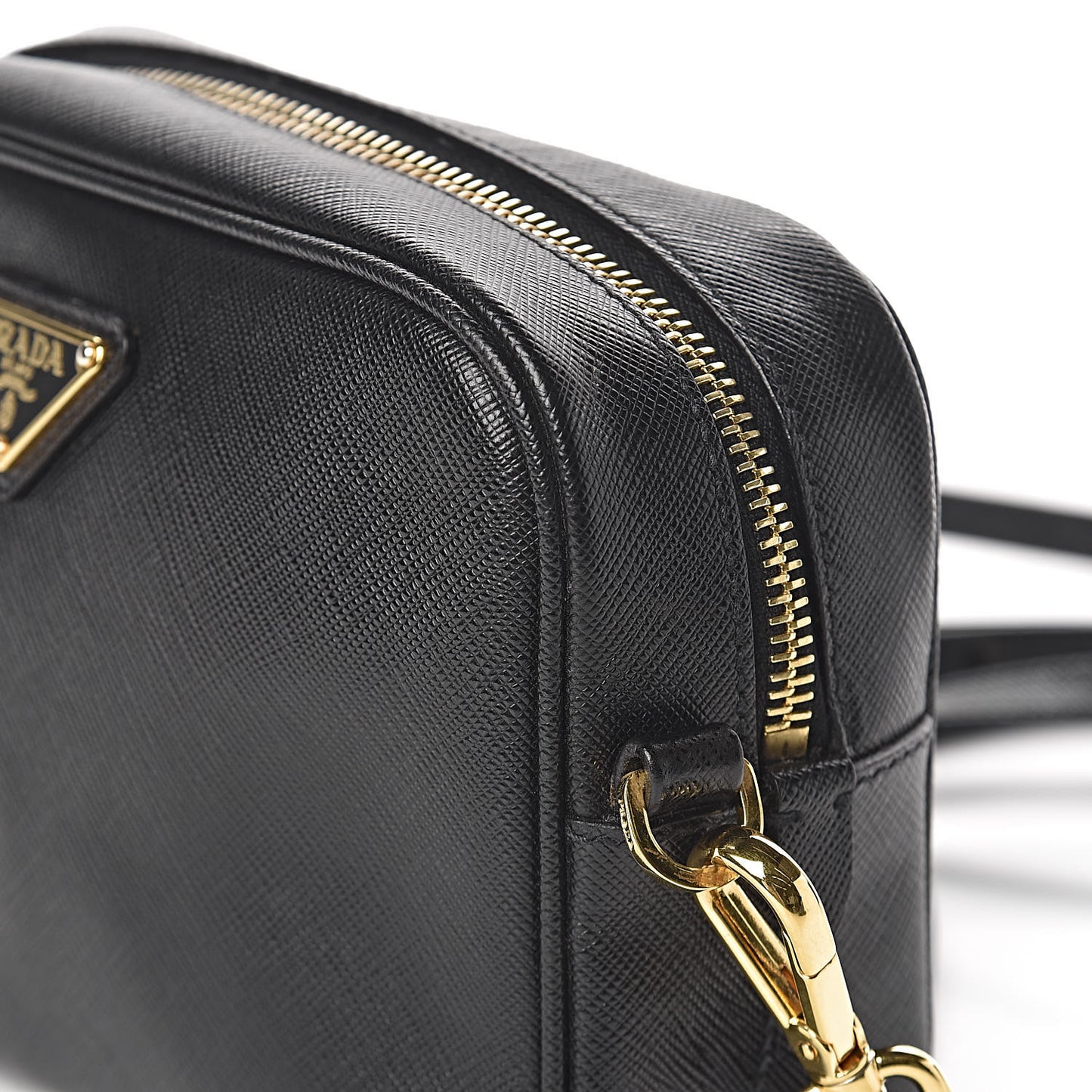 Saffiano Small Camera Crossbody Bag Black