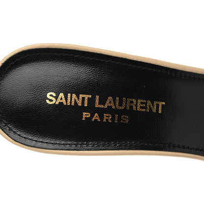 Saint Laurent Lambskin Bianca Mules 37.5 Beige 7 of 9