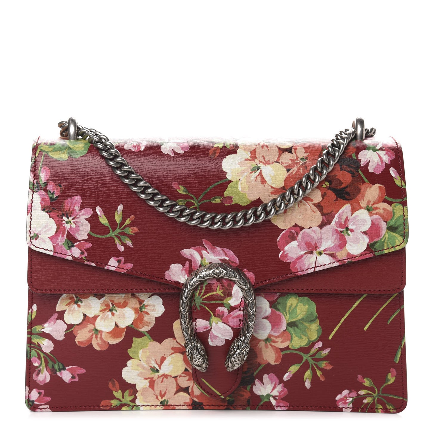 Calfskin Blooms Print Medium Dionysus Shoulder Bag Romantic Cherry Multicolor