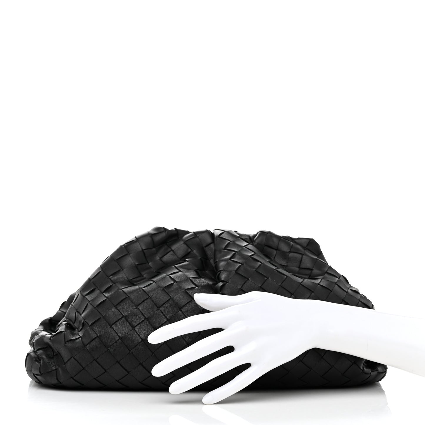 Nappa Maxi Intreccio The Pouch Oversized Clutch Black