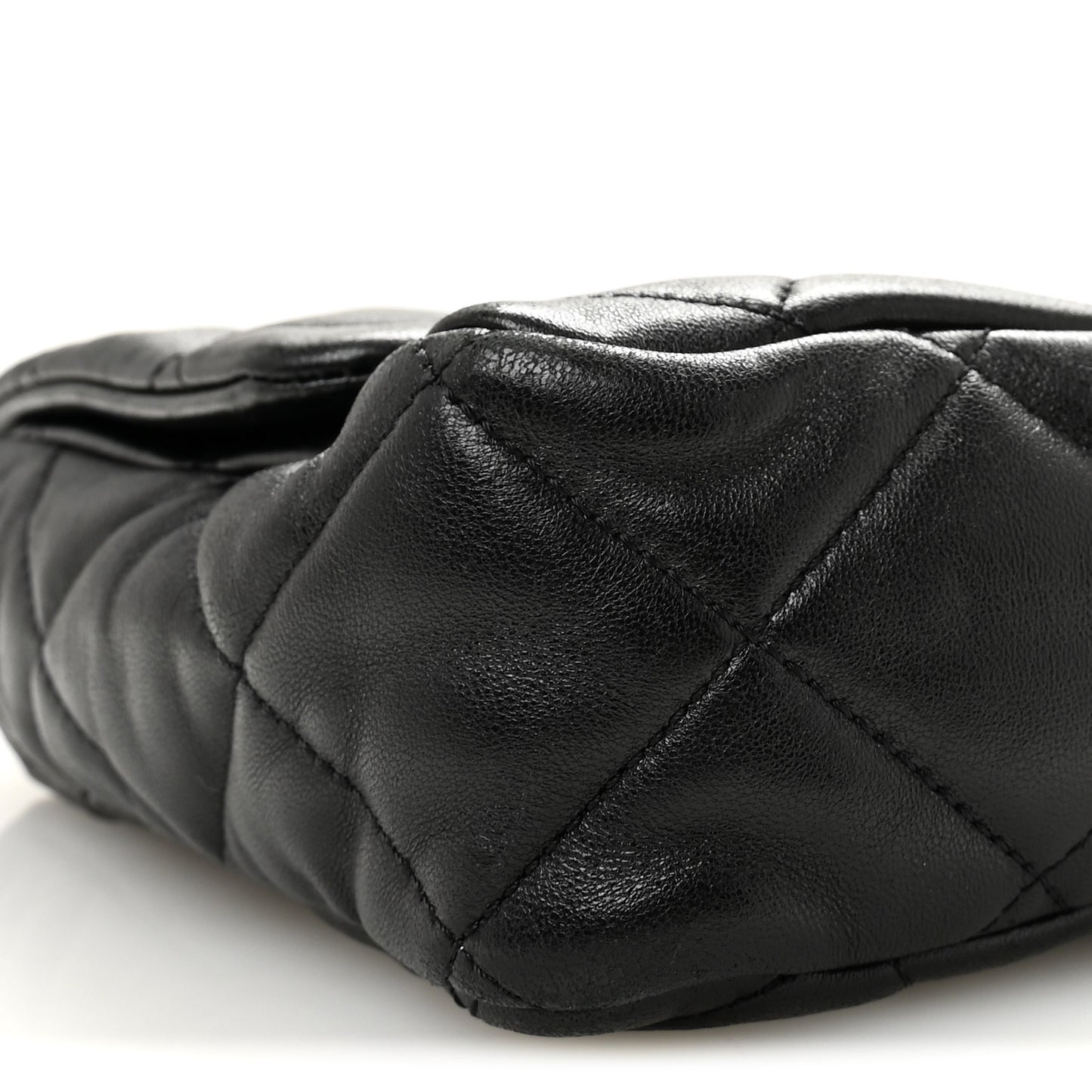 Lambskin Quilted Large CC Funky Town Flap Black