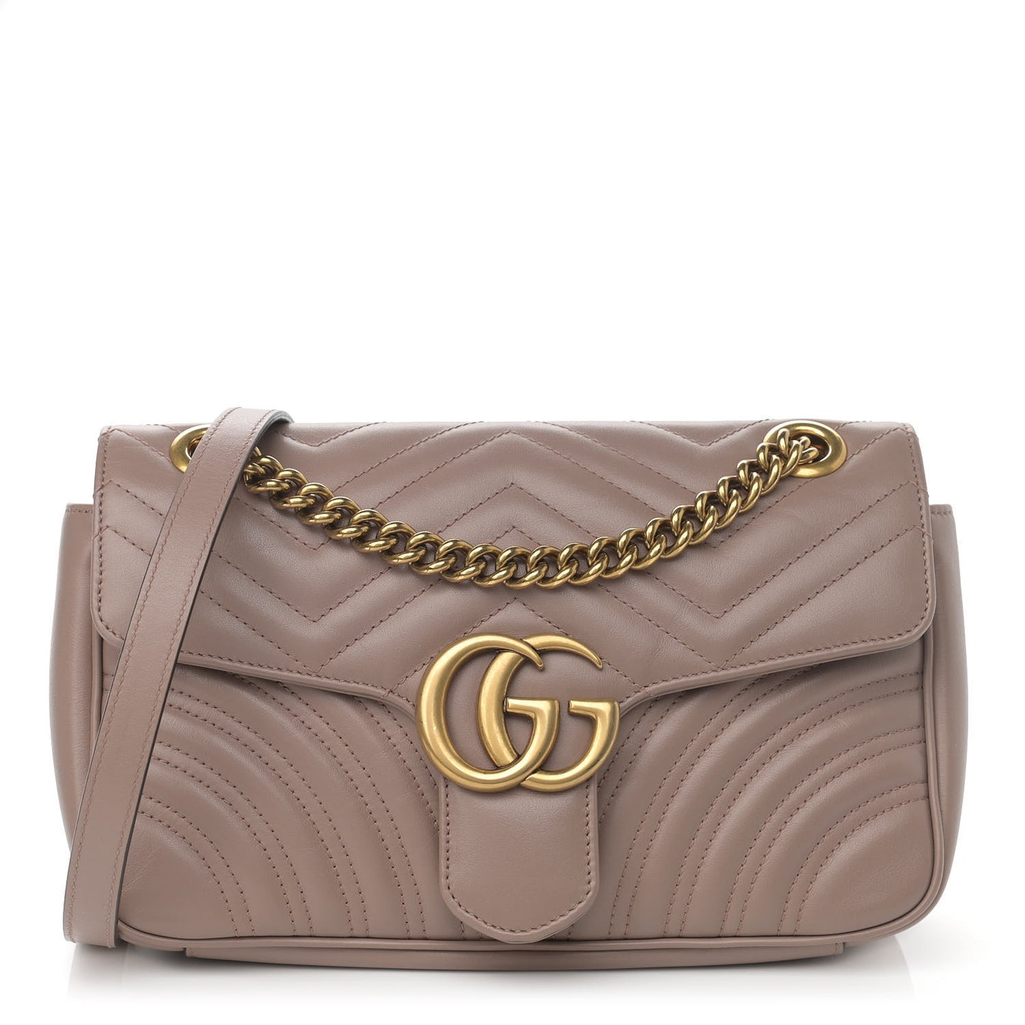 Calfskin Matelasse Small GG Marmont Shoulder Bag Porcelain Rose