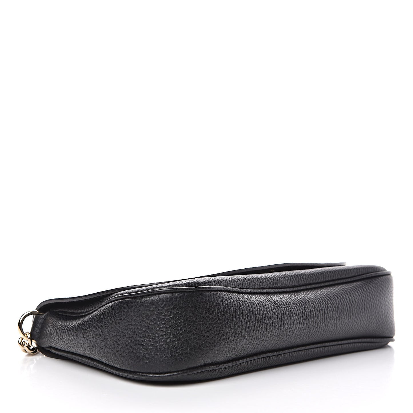 Pebbled Calfskin Medium Soho Flap Crossbody Black