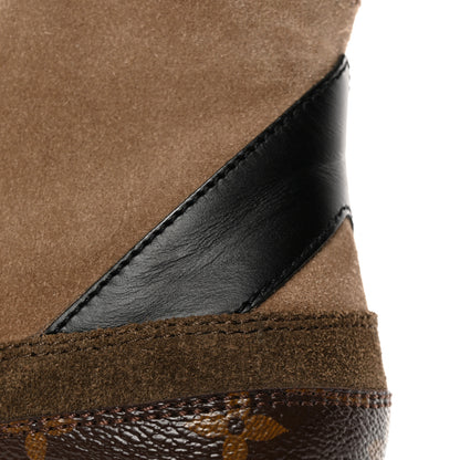 Louis Vuitton Suede Calfskin Monogram Laureate Platform Desert Boots 39.5 Taupe 15 of 16
