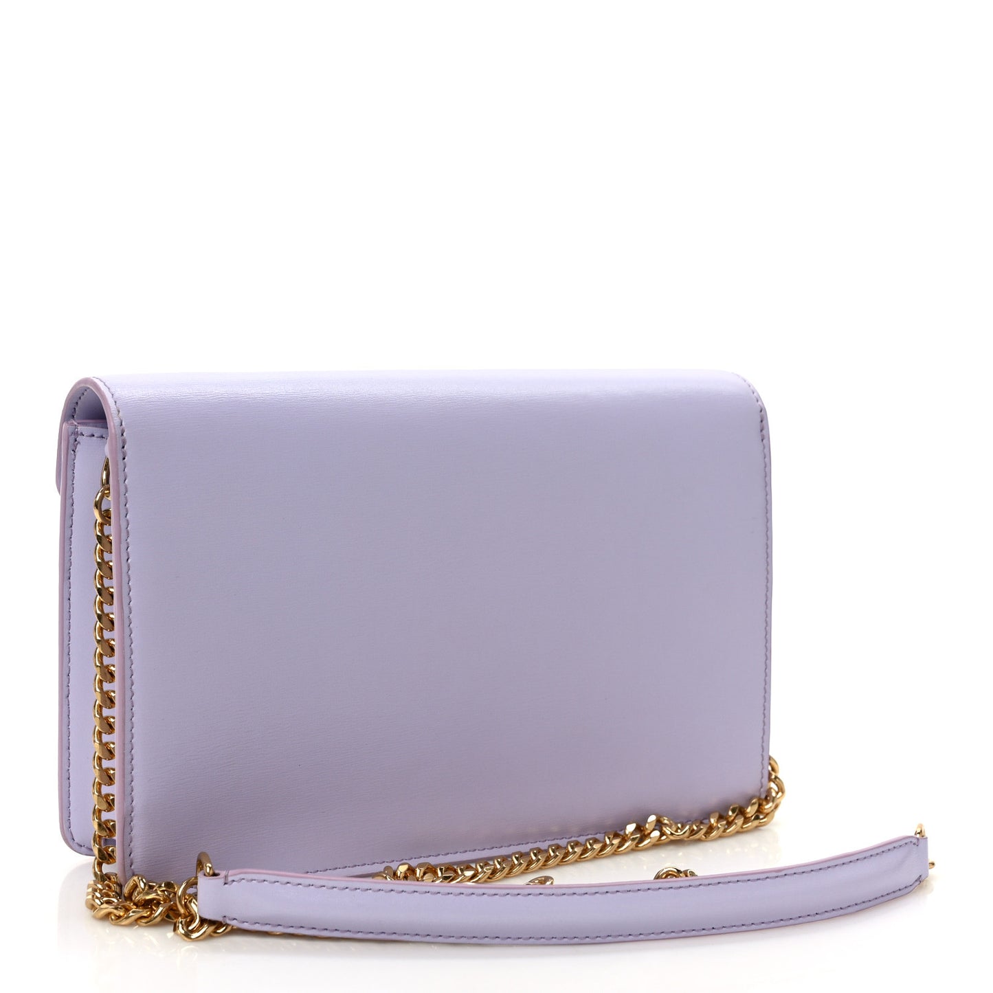 Shiny Calfskin Triomphe Margo Wallet on Chain Light Lavender