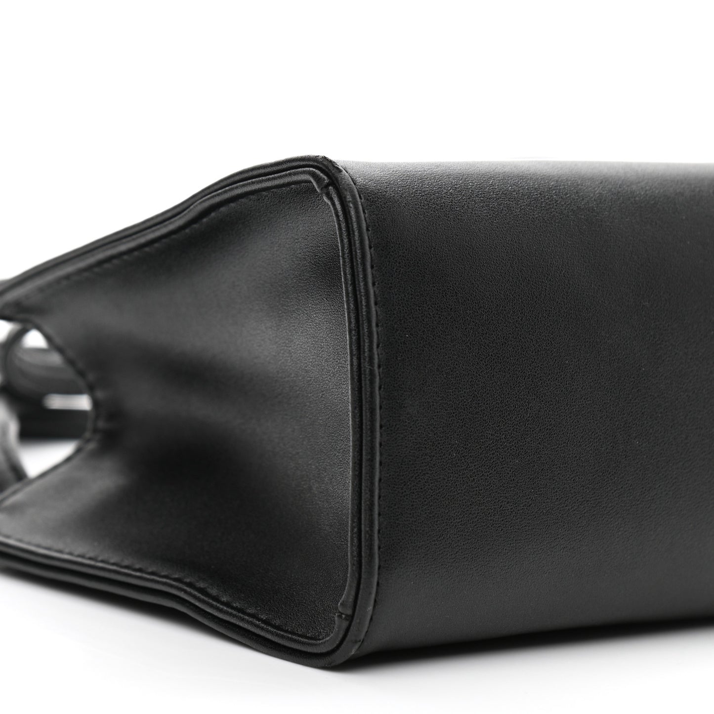 Vegan Leather Small Shopping Bag Black