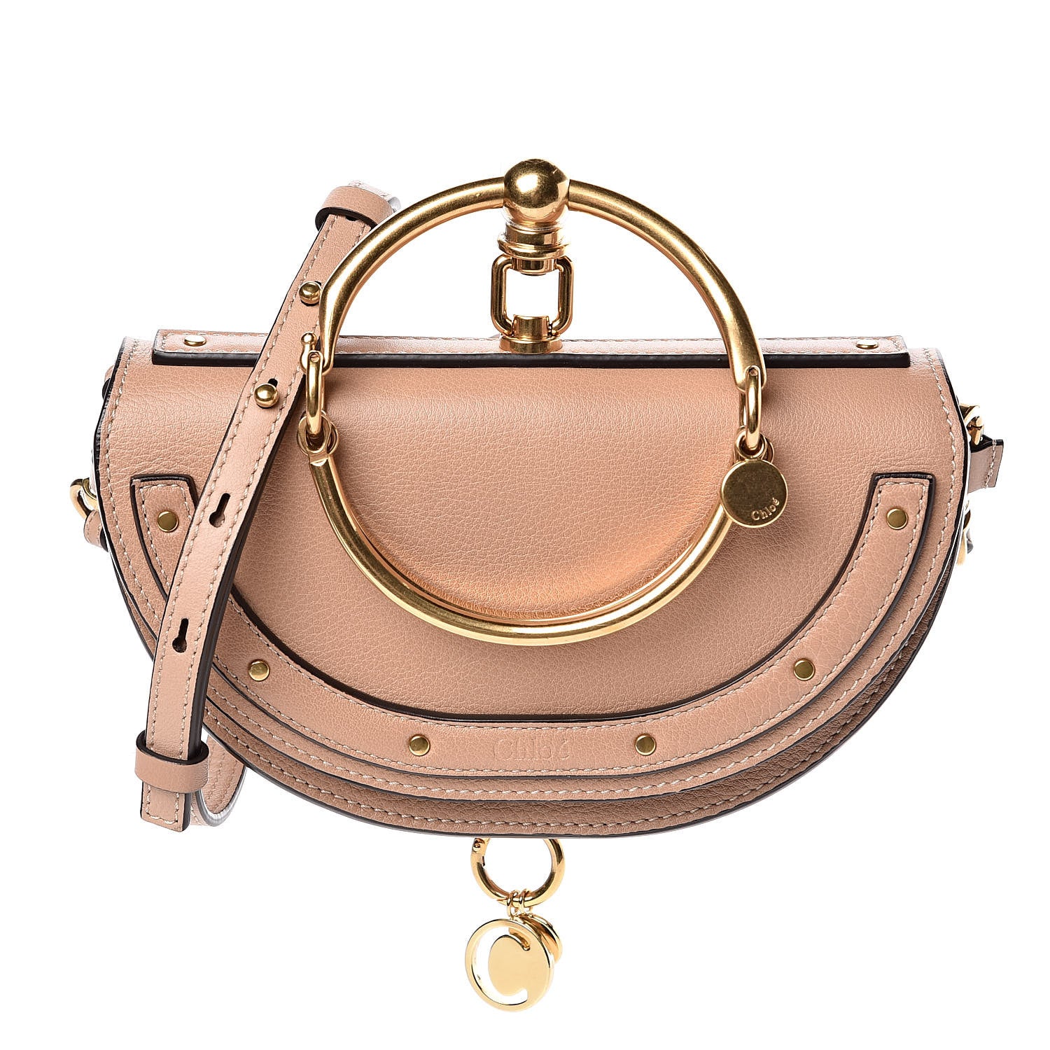Chloe Calfskin Small Nile Bracelet Minaudiere Bag Biscotti Beige 1 of 9