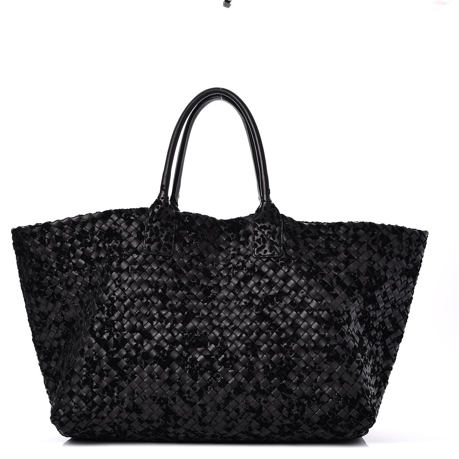 Bottega Veneta Nappa Velours Intrecciato Large Cabat Black 1 of 7