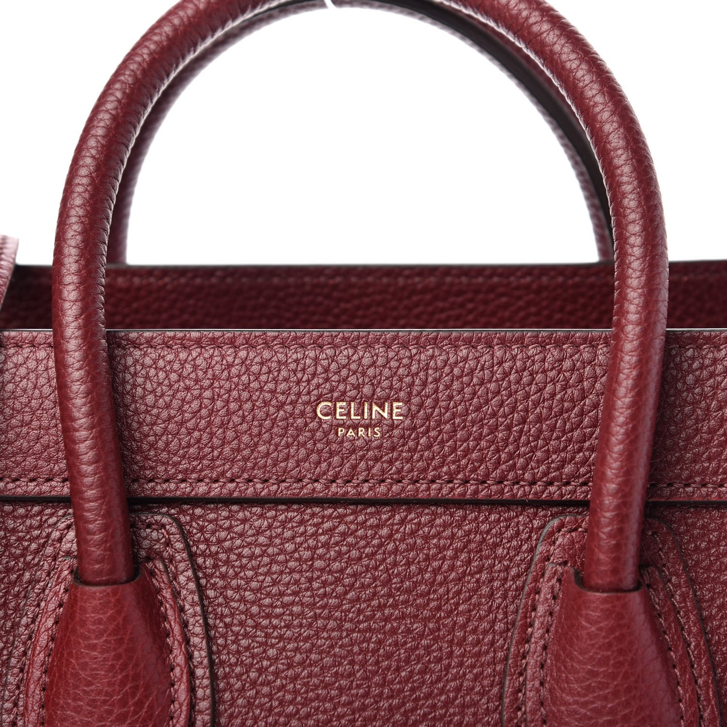 Drummed Calfskin Nano Luggage Burgundy