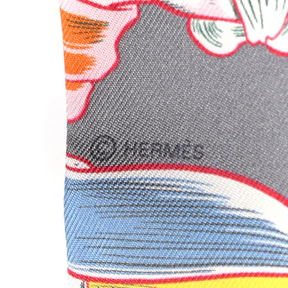 Hermes Silk Dress Code Twilly Gris Jaune Vif Orange 3 of 5