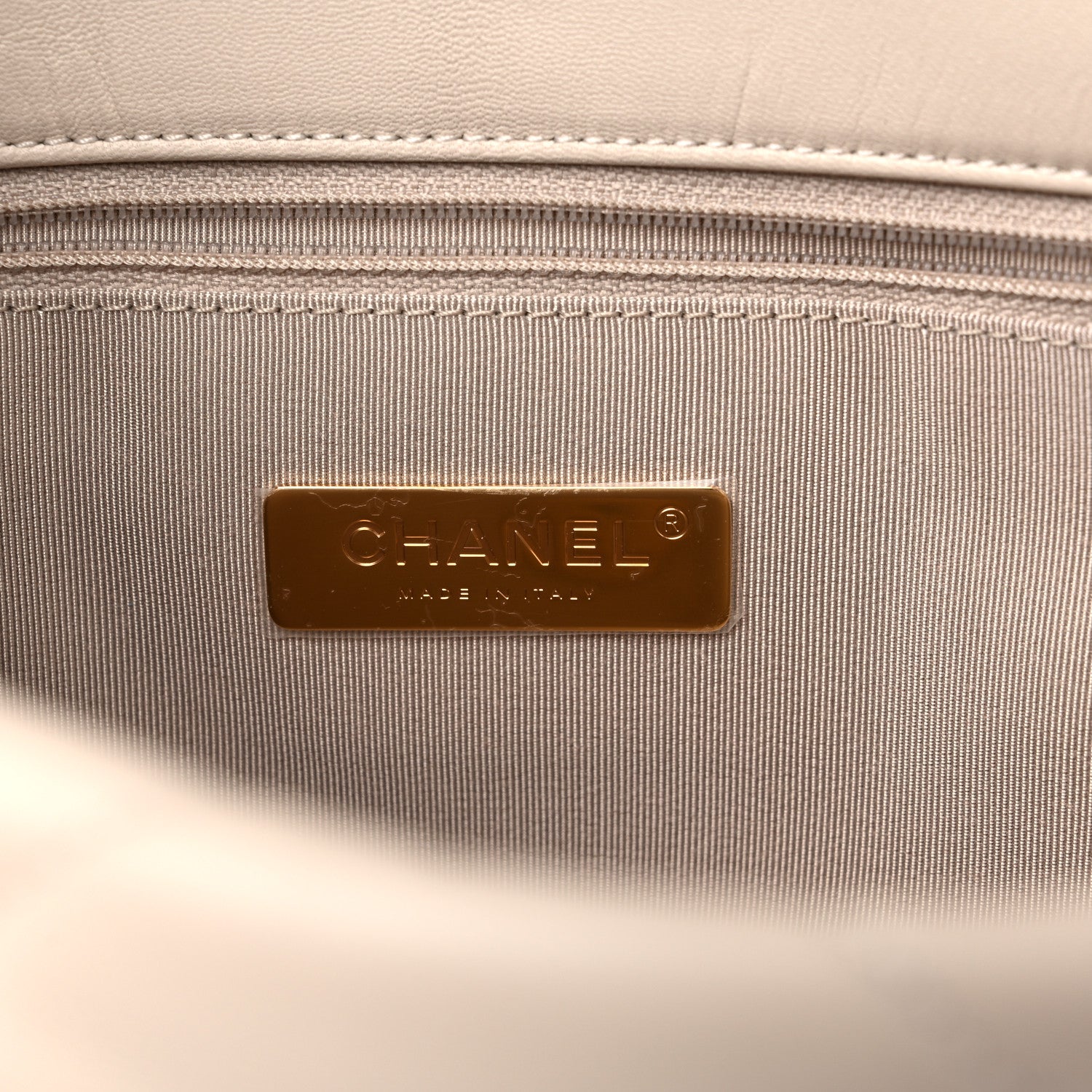 Chanel Goatskin Quilted Medium Chanel 19 Flap Beige 6 of 9