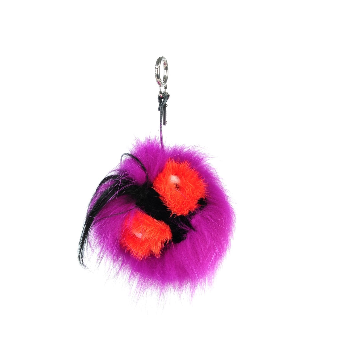 Fox Mink Goat Fur Oret Monster Bag Bug Charm Orchid Black