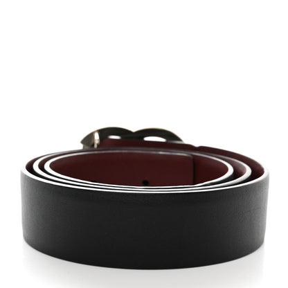 Chanel Calfskin CC Reversible Belt 75 30 Black Burgundy 3 of 10