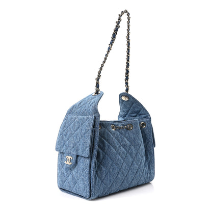 Chanel Denim Quilted Small Chanel 25 Handbag Blue 3 of 11