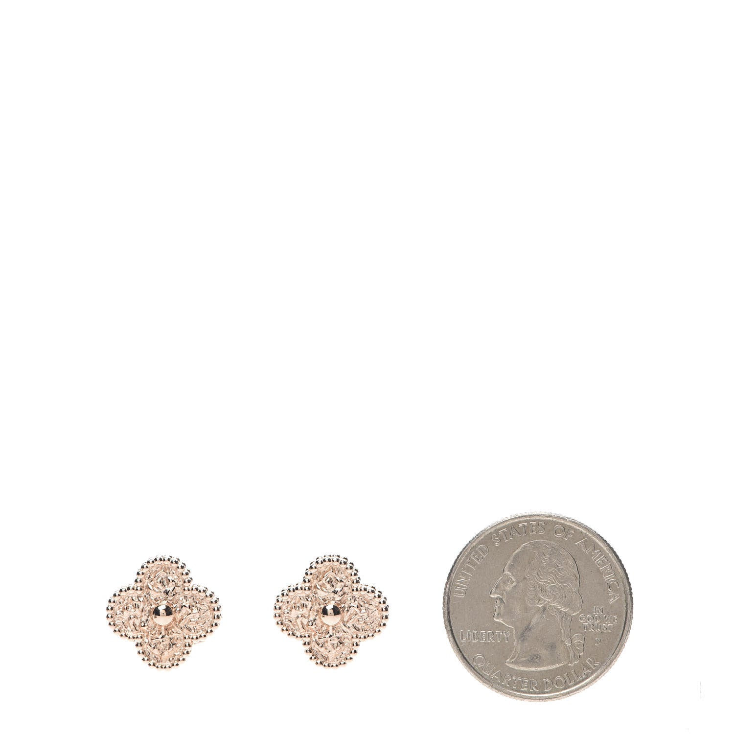 Van Cleef & Arpels 18K Rose Gold Vintage Alhambra Earrings 2 of 6