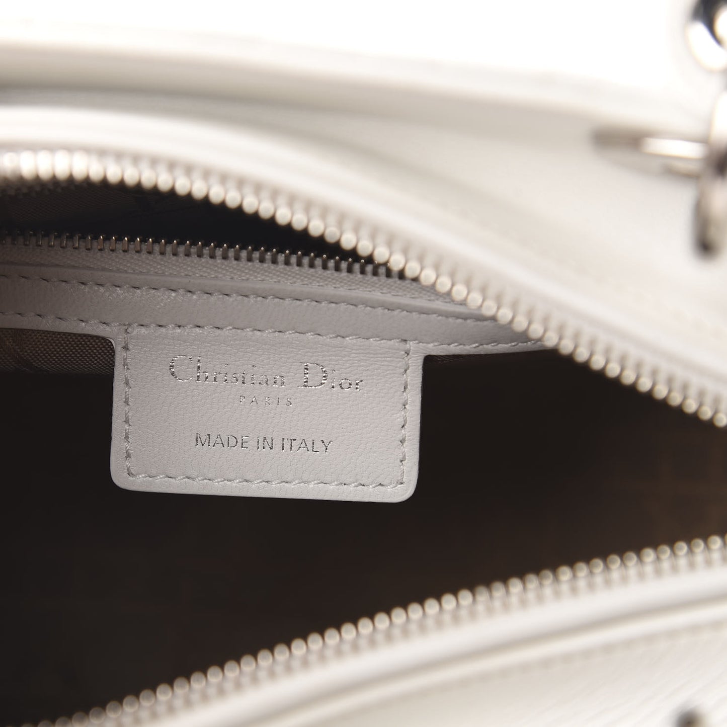 Lambskin Cannage Medium Lady Dior White