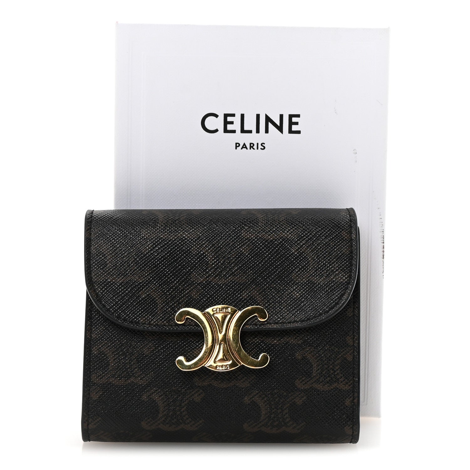 Celine Triomphe Canvas Small Triomphe Wallet Tan 8 of 8