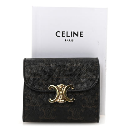 Celine Triomphe Canvas Small Triomphe Wallet Tan 8 of 8