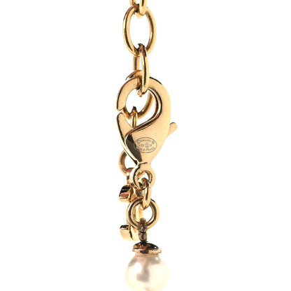 Chanel Pearl Crystal CC X Choker Necklace Gold White 4 of 5