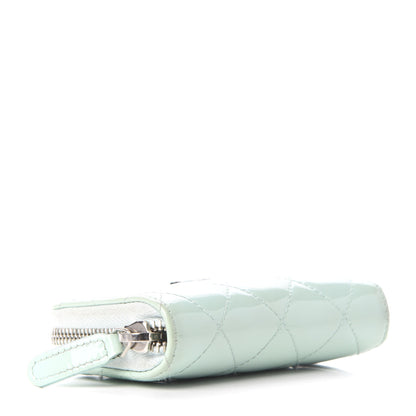 Chanel Patent Calfskin Quilted Zip Coin Purse Light Green 4 of 7