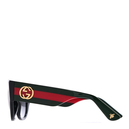 Gucci Acetate Oversized Rectangle Frame Web Sunglasses GG3864/S Black 2 of 7