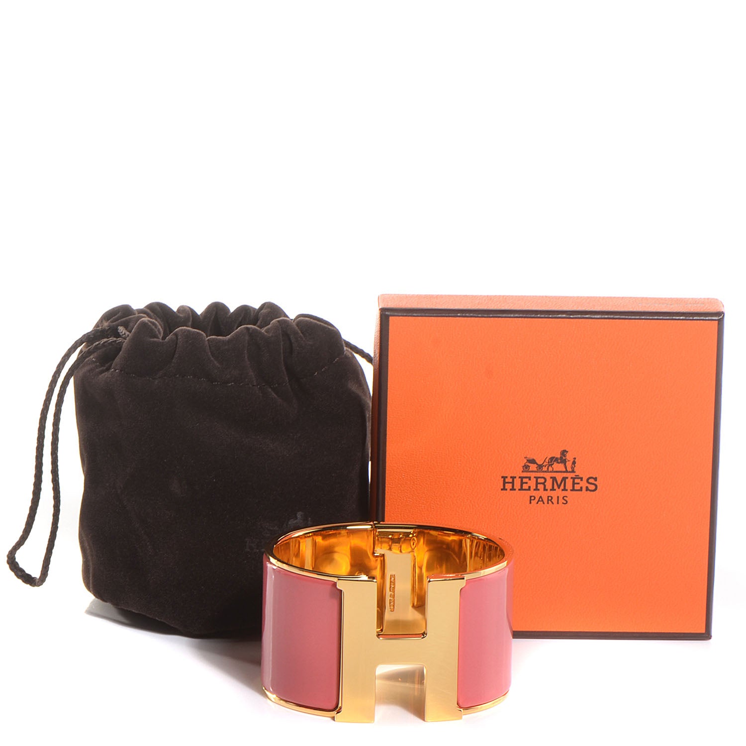 Hermes Enamel Extra Wide Clic Clac H Bracelet PM Rouge Corail 6 of 6