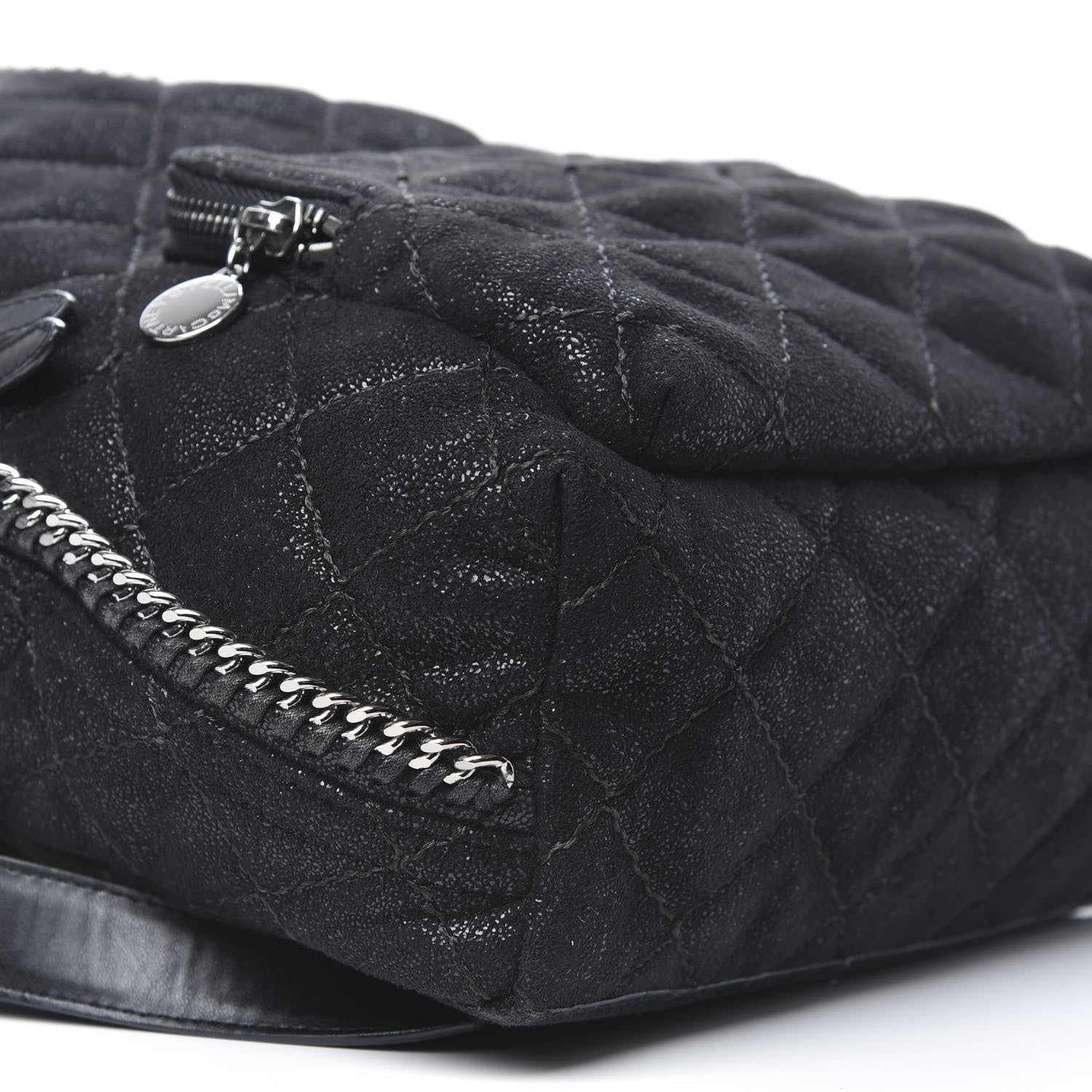 Stella McCartney Shaggy Deer Quilted Small Falabella Backpack Black 8 of 9