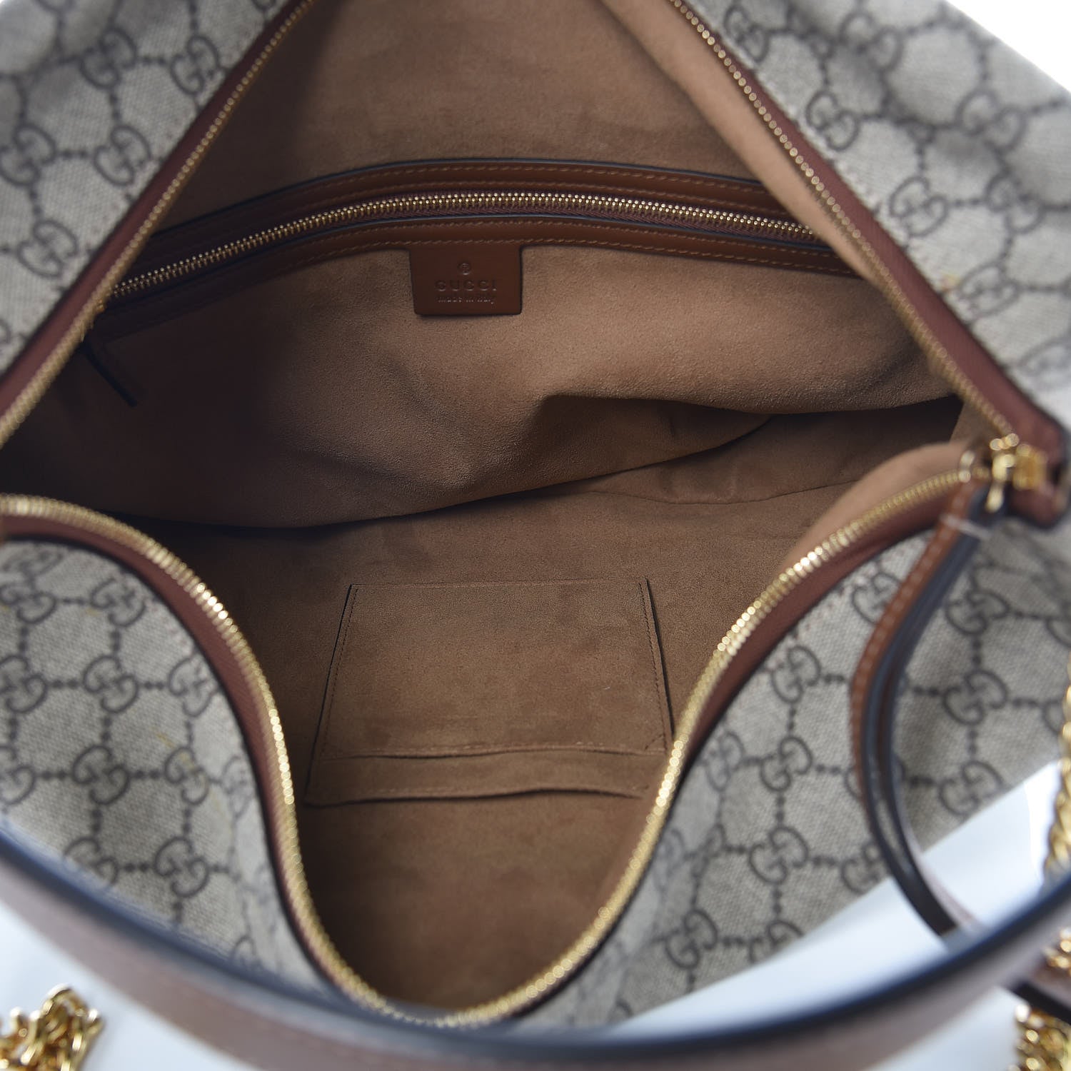 Gucci GG Supreme Monogram Large Linea A Hobo Light Brown 6 of 11
