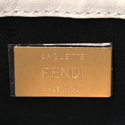 Fendi X JOSHUA VIDES Nappa FF Embossed Baguette White Black 5 of 9