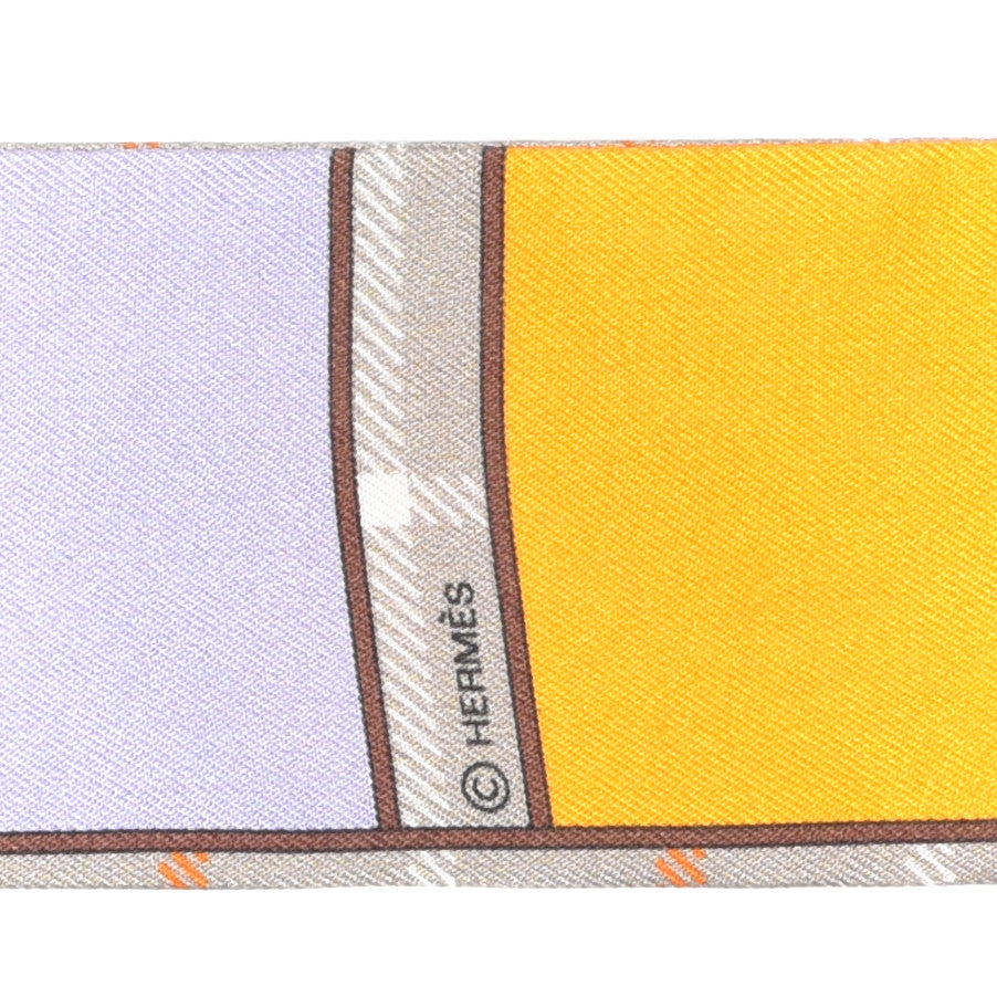 Silk Camails Twilly Scarf Acajou Mauve Bouton D'Or